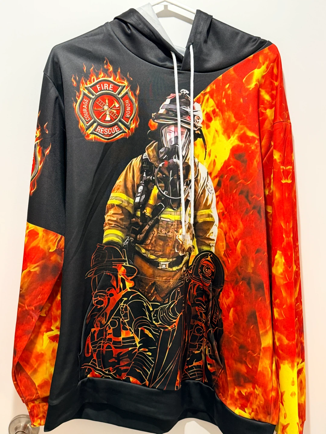 Firefighter Graphic Print Hoodie