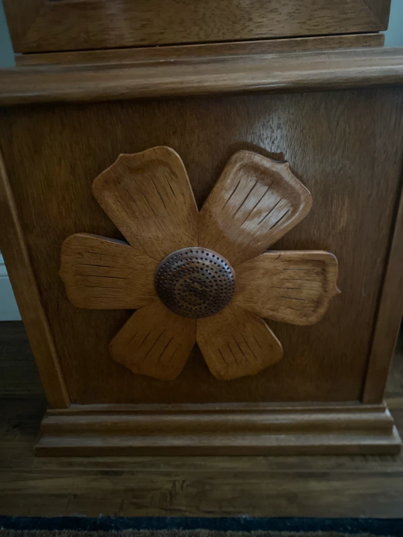 Vintage Western Germany Wooden Grandfather Clock - photo 4
