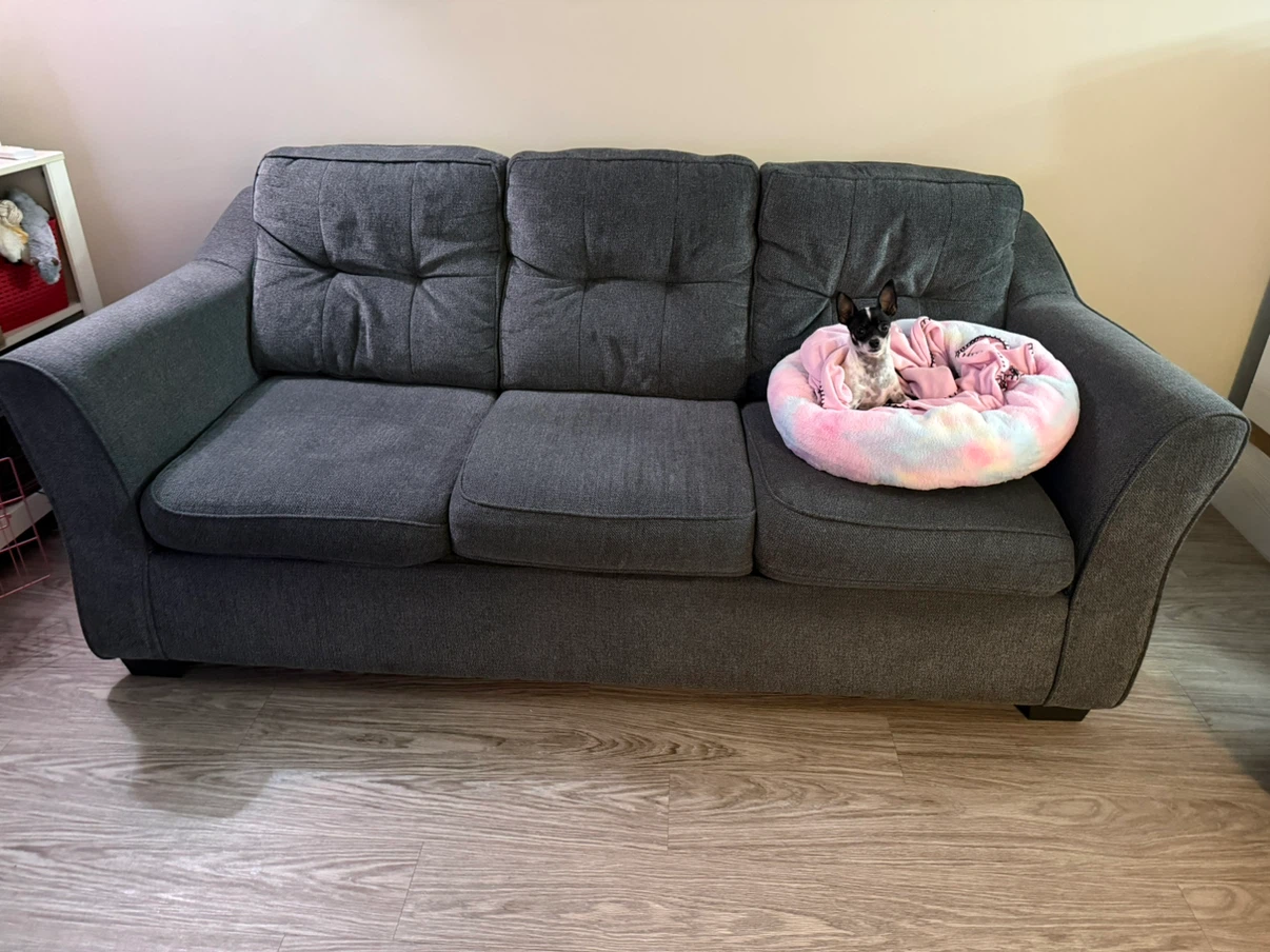 Dark Grey Three-Seater Sofa