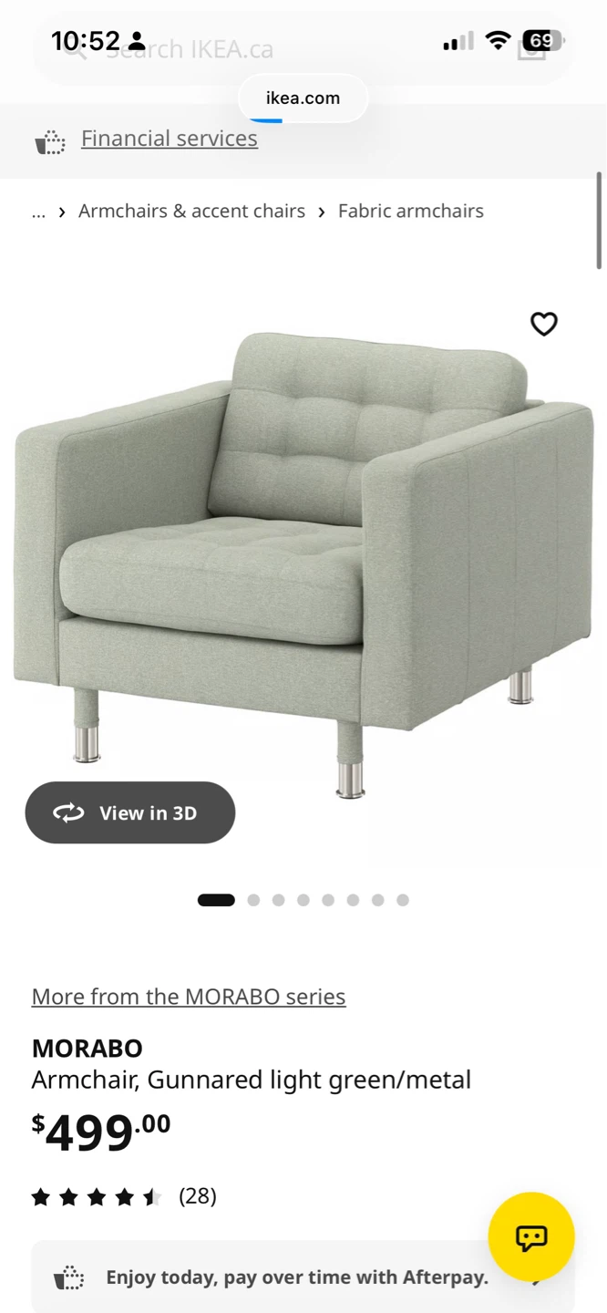 IKEA MORABO Armchair in Gunnared Light Green - photo 3