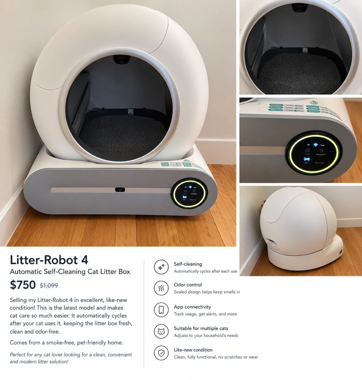 Litter-Robot 4 Automatic Self-Cleaning Cat Litter Box