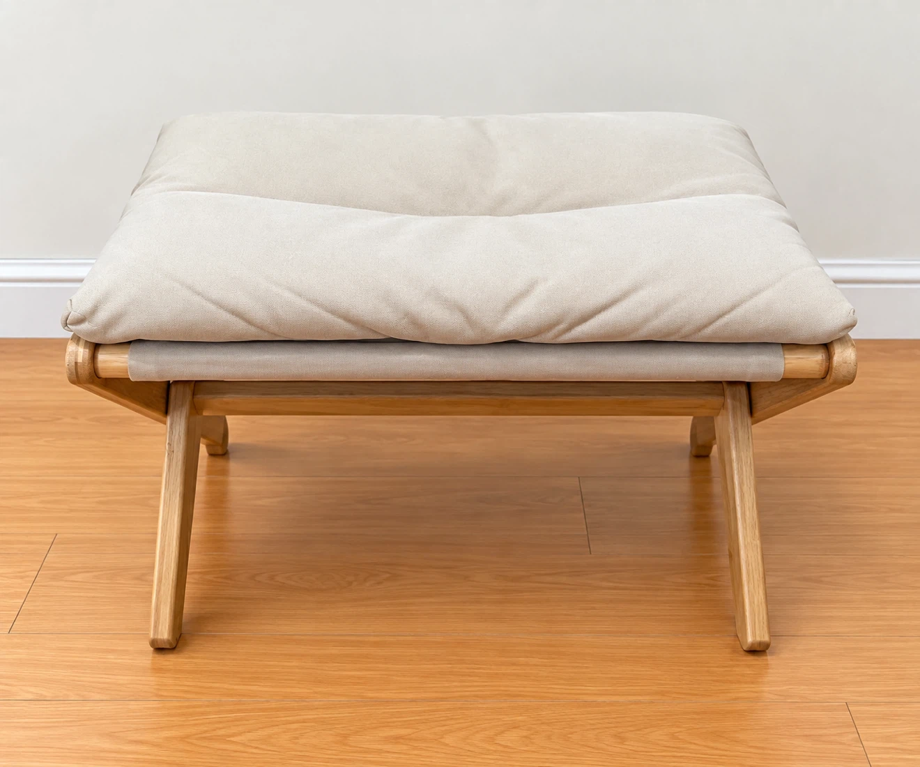 Wooden Footrest / Ottoman with Cushion - photo 2