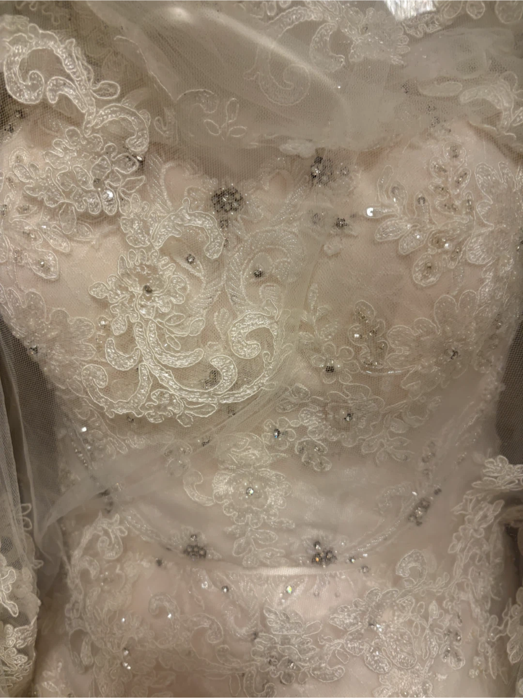 Strapless Lace Mermaid Wedding Dress with Embellishments - photo 3