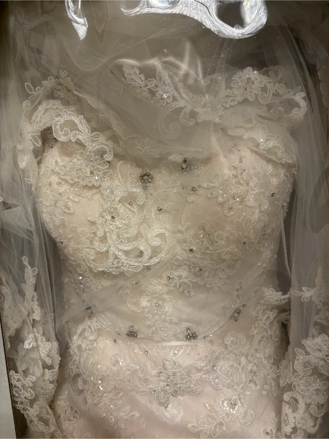 Strapless Lace Mermaid Wedding Dress with Embellishments - photo 5
