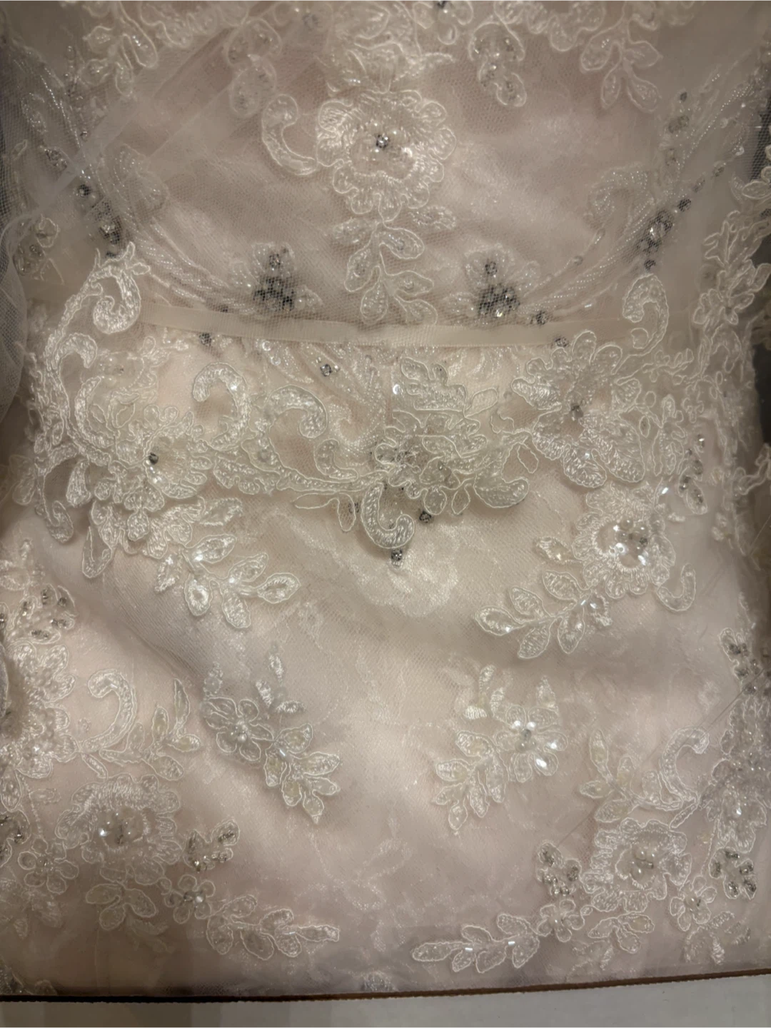 Strapless Lace Mermaid Wedding Dress with Embellishments - photo 4