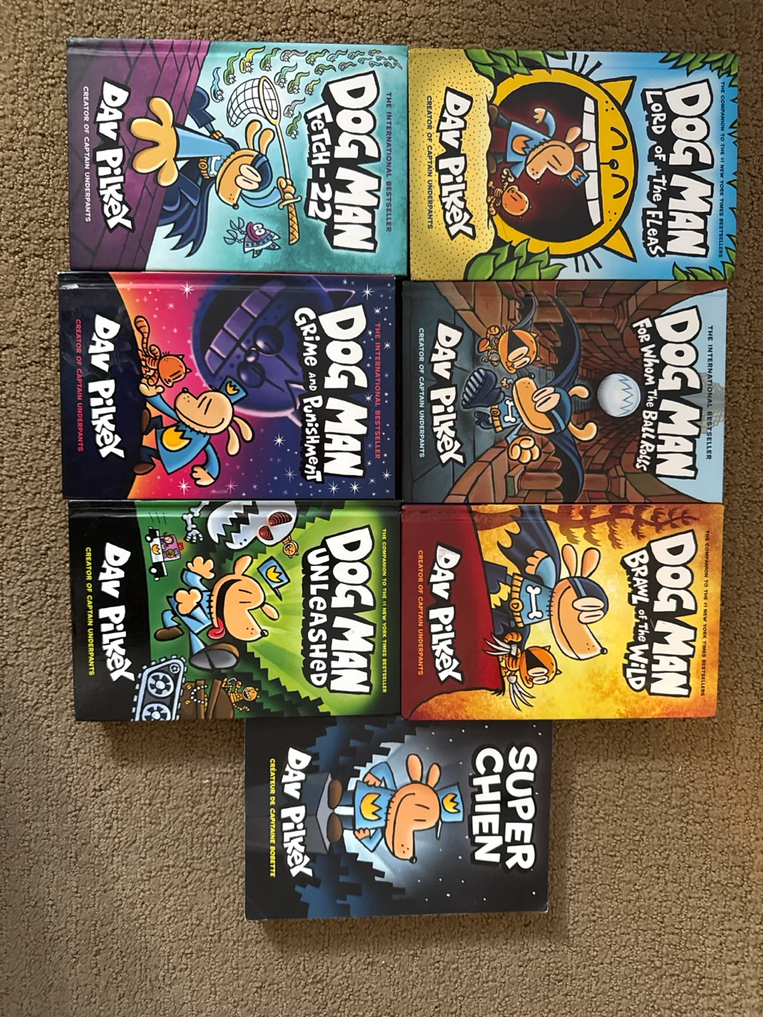 Set of 7 Dav Pilkey Dog Man Books