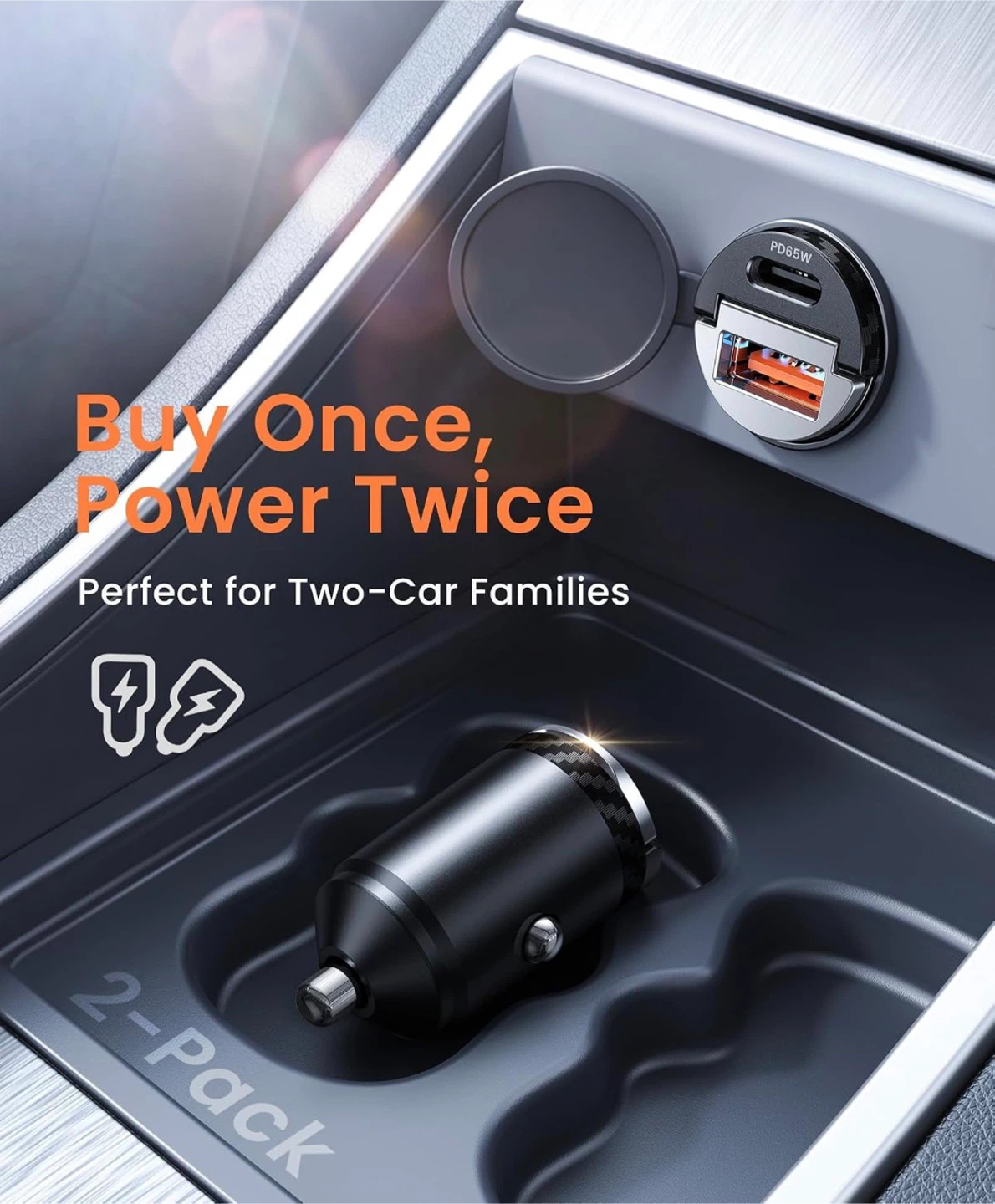 125W Super Fast Car Charger 2-Pack - photo 5