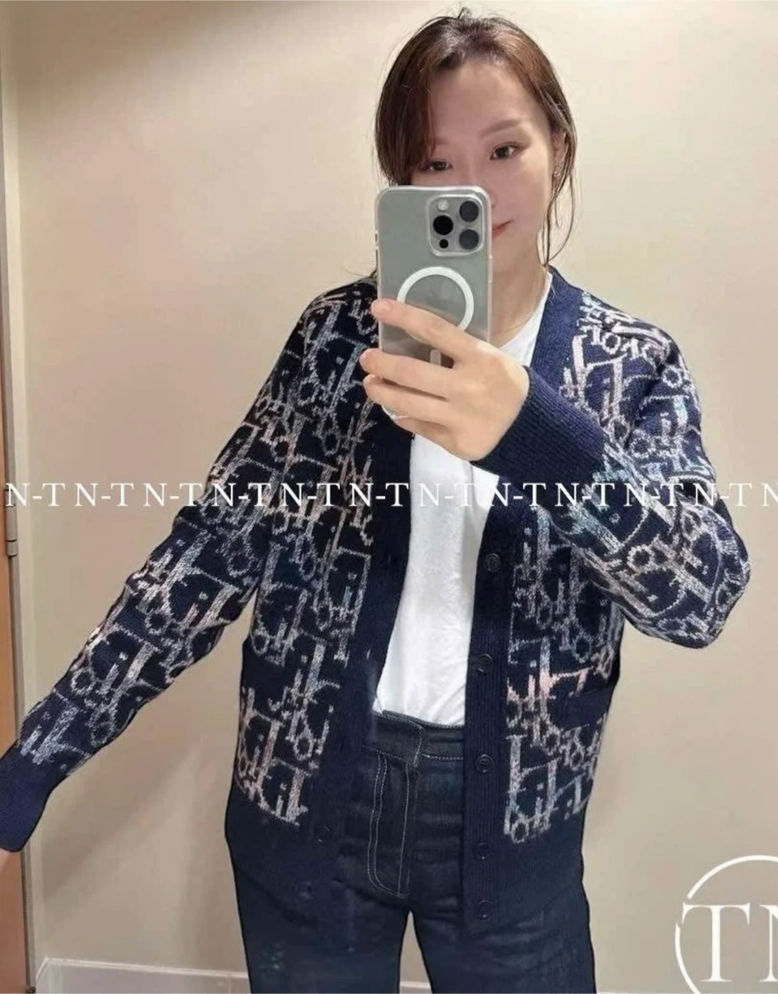 Dior Oblique Pattern Cardigan