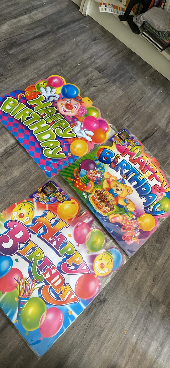 Set of 3 Happy Birthday Lawn Signs