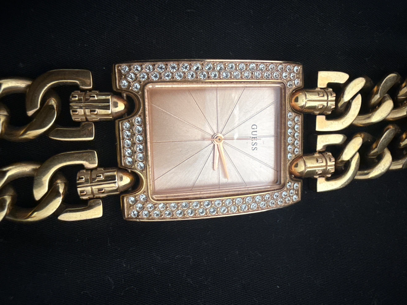 Guess gold-tone chain bracelet watch