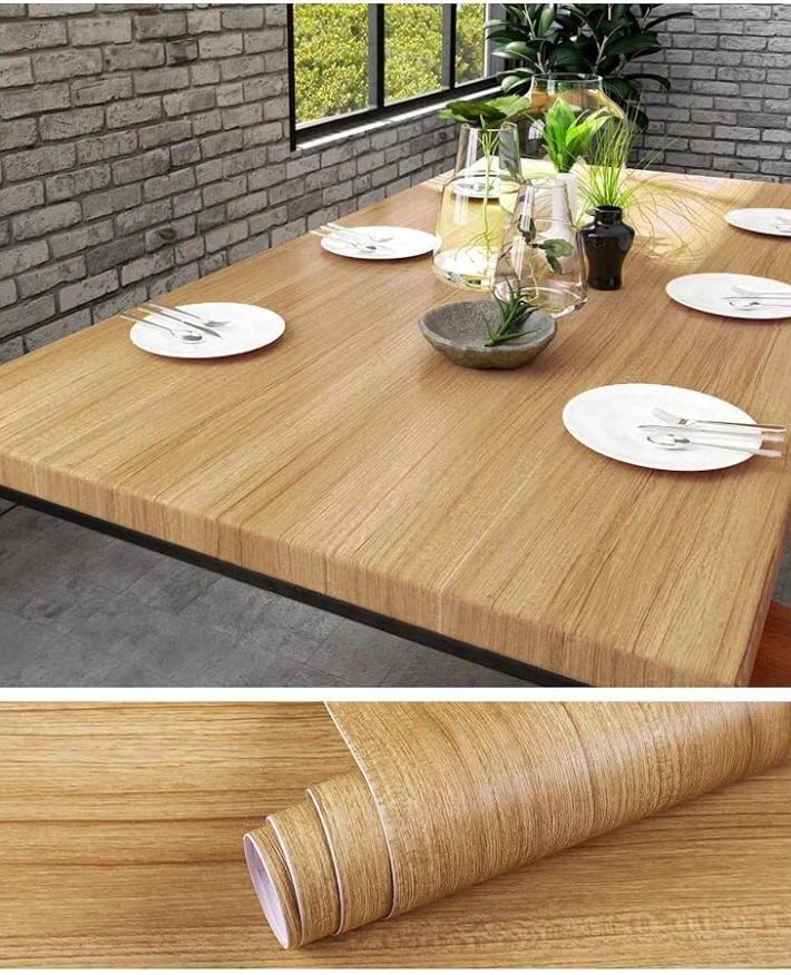 Refreshed table with peel & stick rolls.