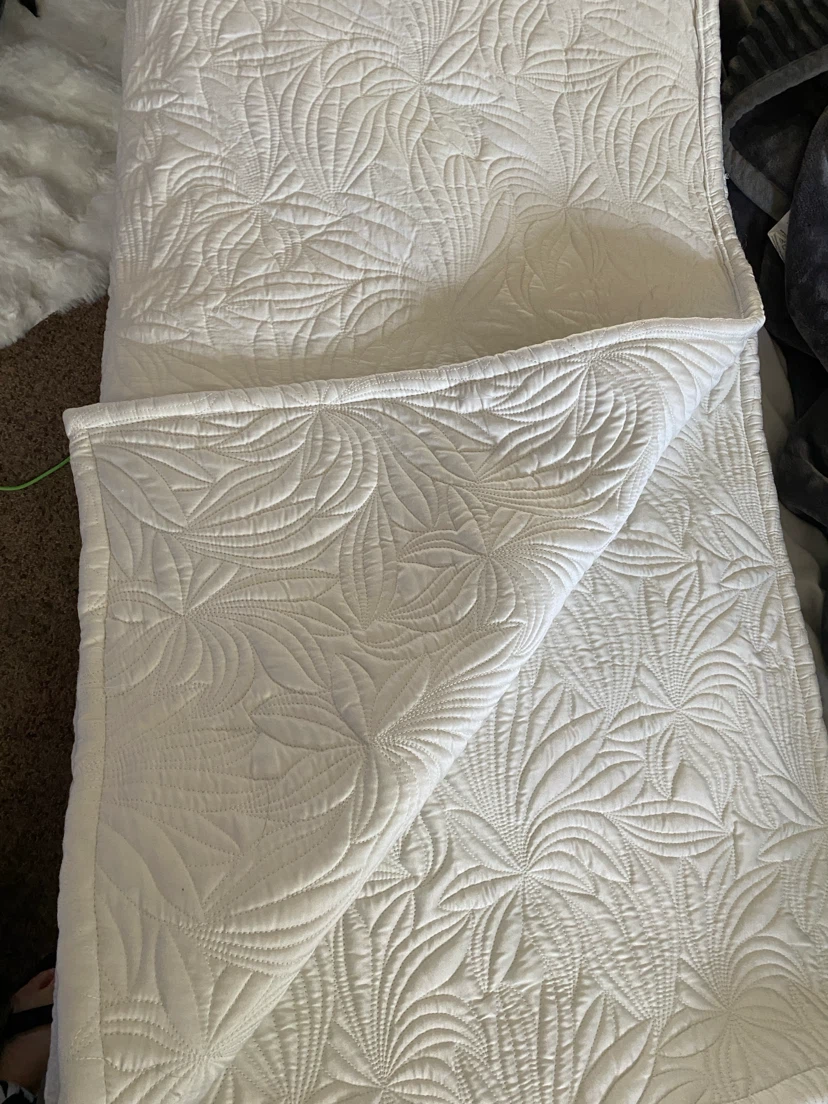White Quilted bed cover