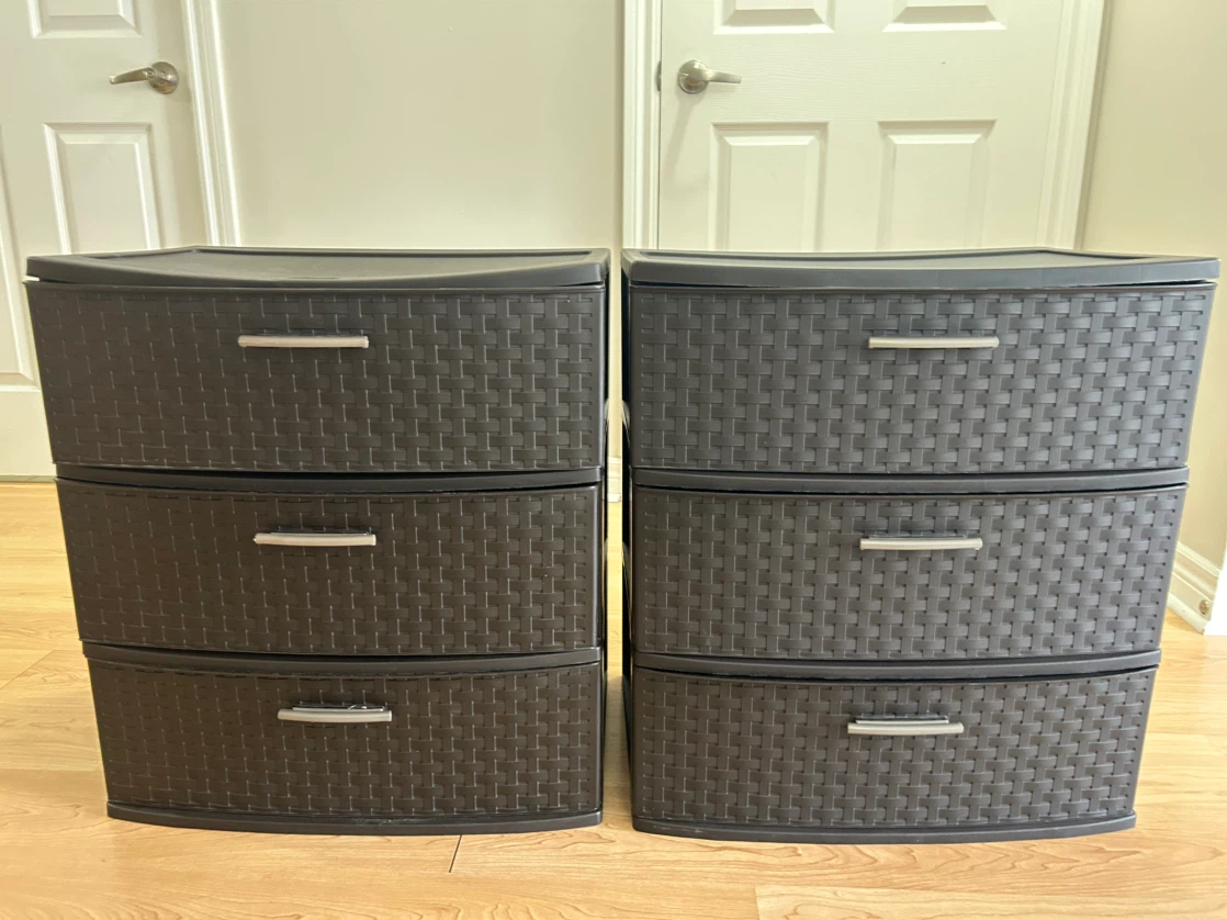 Sterilite 3-Drawer Wide Weave Tower, Brown - photo 2