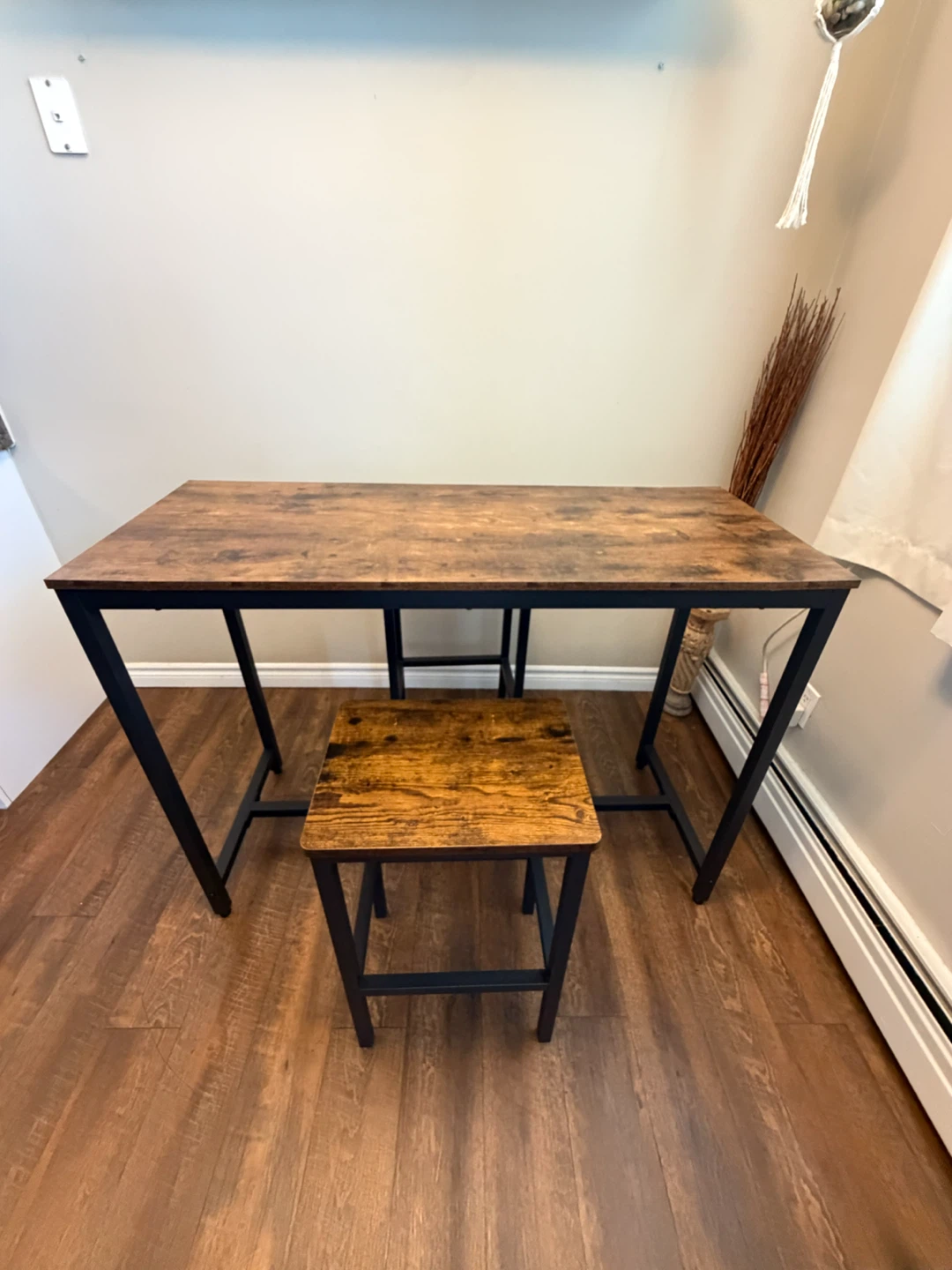 Rustic Industrial Dining Table and Stools