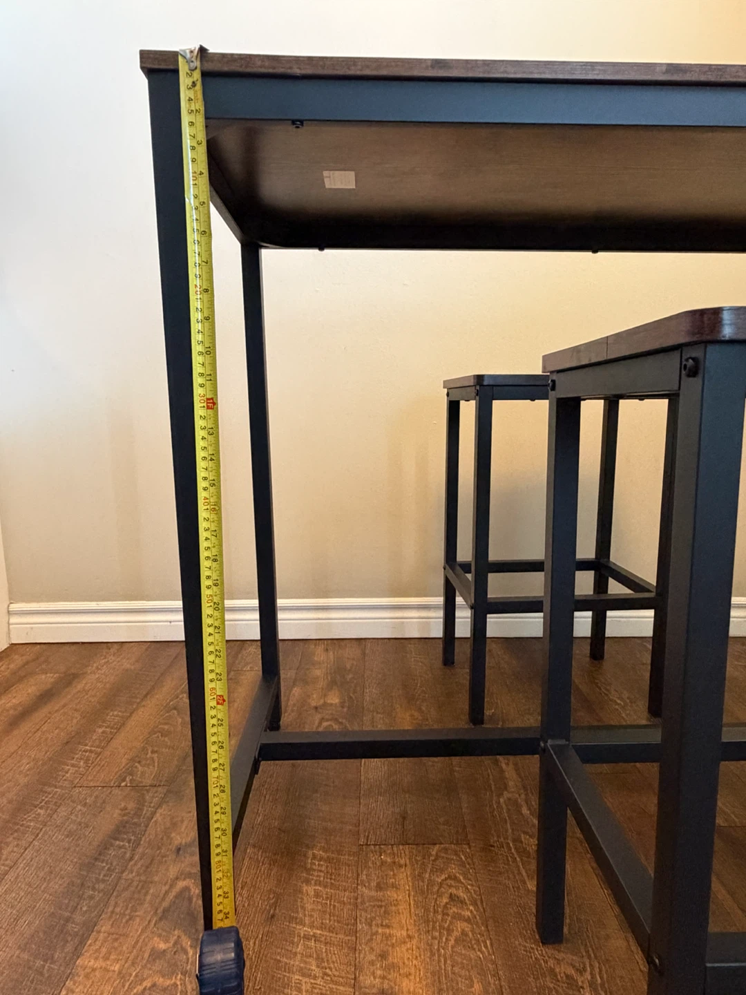 Rustic Industrial Dining Table and Stools - photo 3