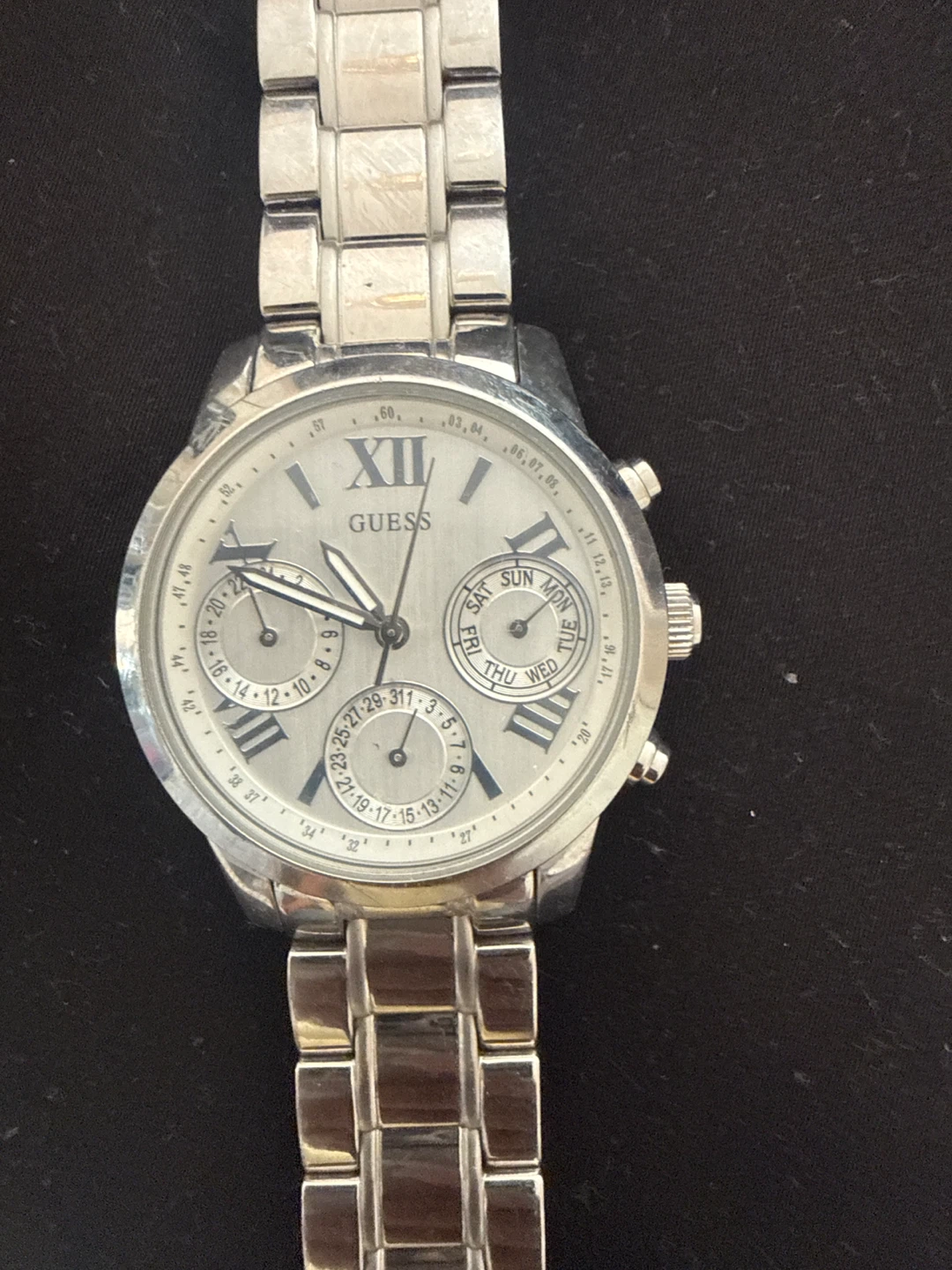 Guess silver-tone chronograph watch