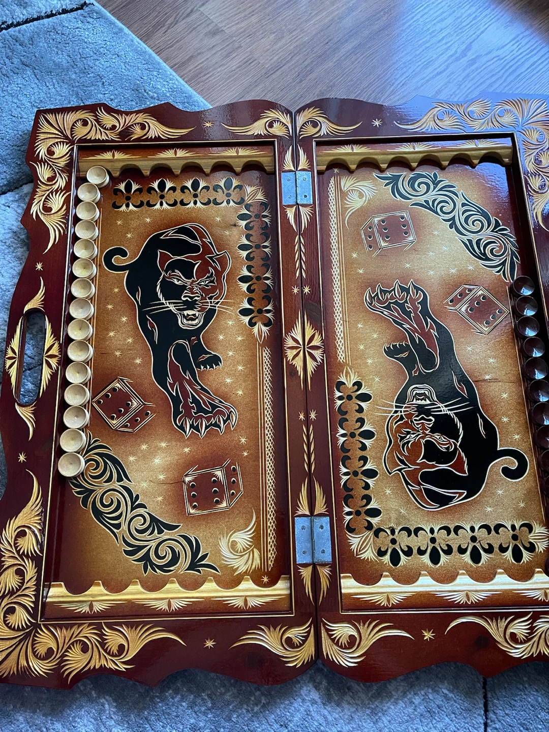 Handcrafted Wooden Chess and Backgammon Set