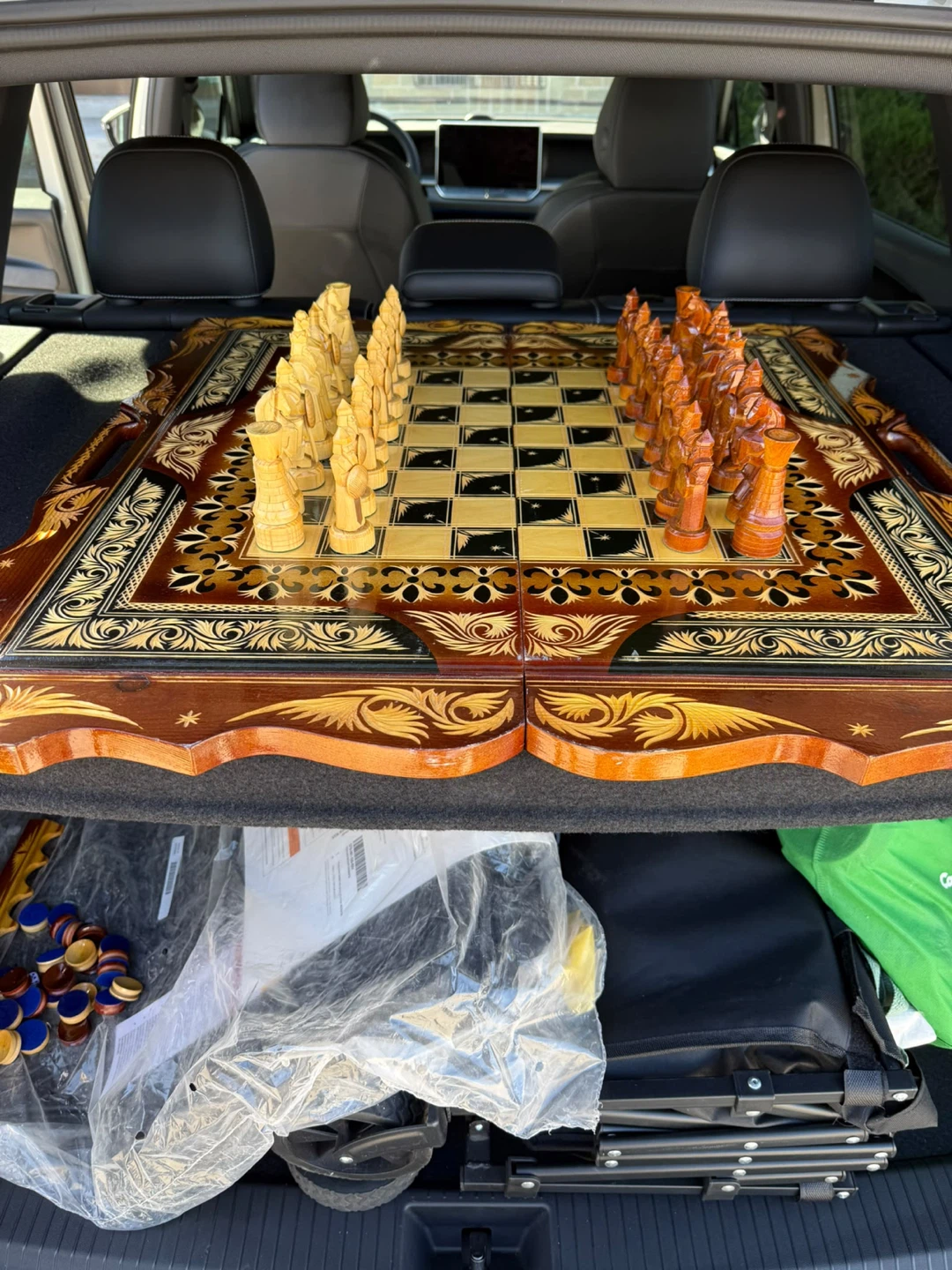 Handcrafted Wooden Chess and Backgammon Set - photo 3