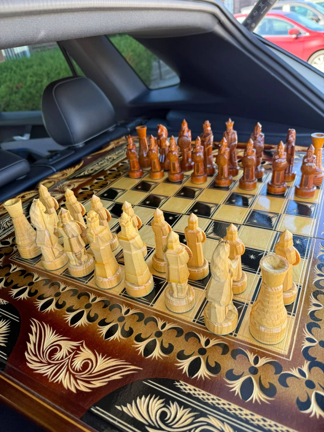 Handcrafted Wooden Chess and Backgammon Set - photo 4