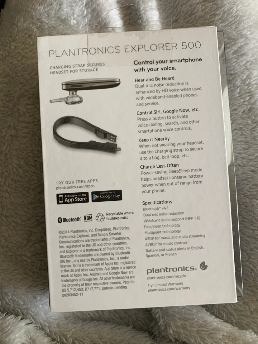 Plantronics Explorer 500 Bluetooth Headset, new in box - photo 2