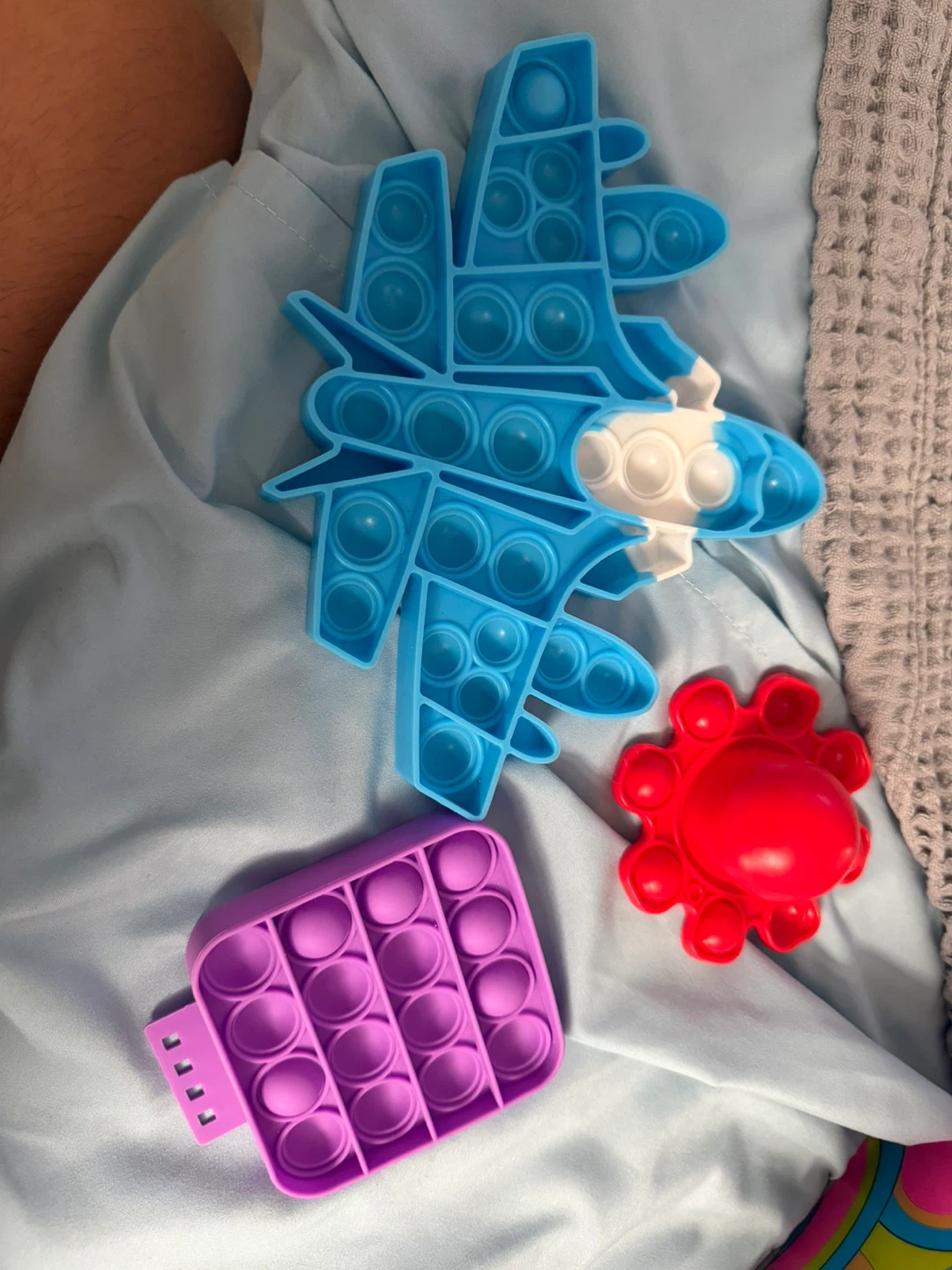 Set of 3 Assorted Silicone Pop-it Fidget Toys