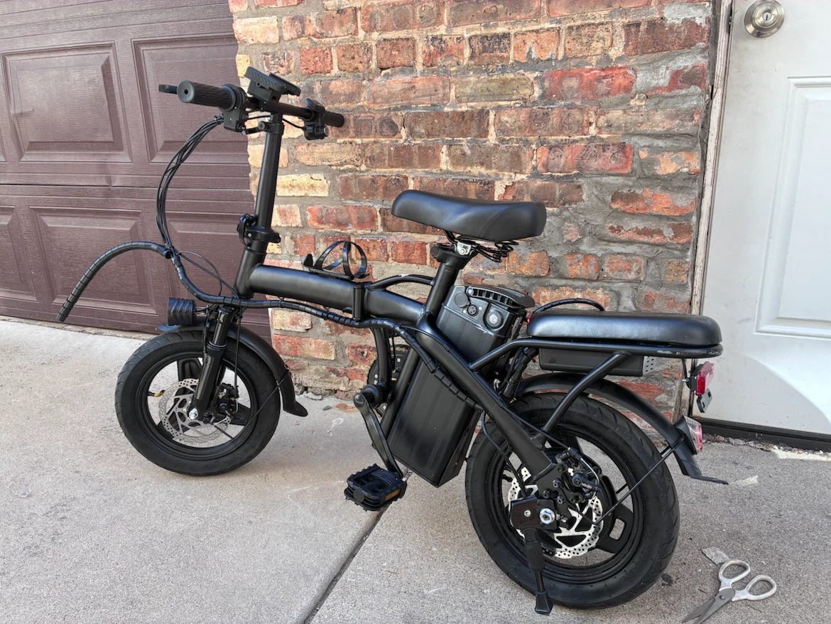 Black Folding Electric Bike
