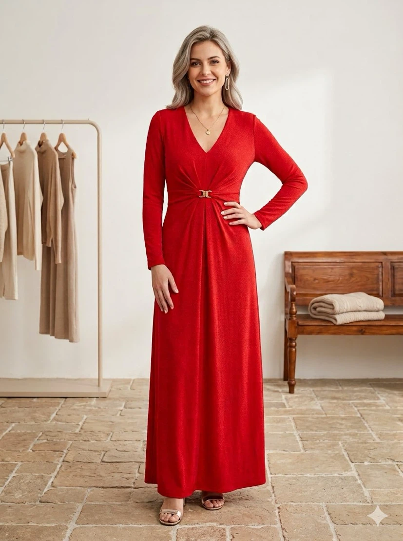 Stunning Calvin Klein Red Maxi Dress - Perfect Condition!