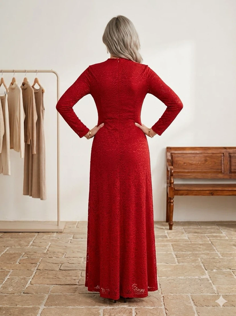 Stunning Calvin Klein Red Maxi Dress - Perfect Condition! - photo 2