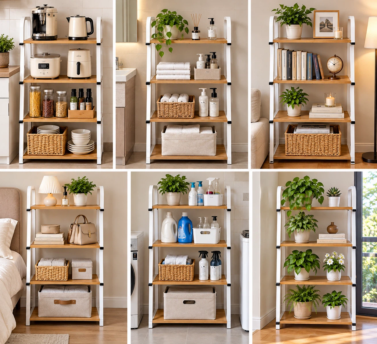 Modern 4-tier storage shelf with a white metal - photo 2