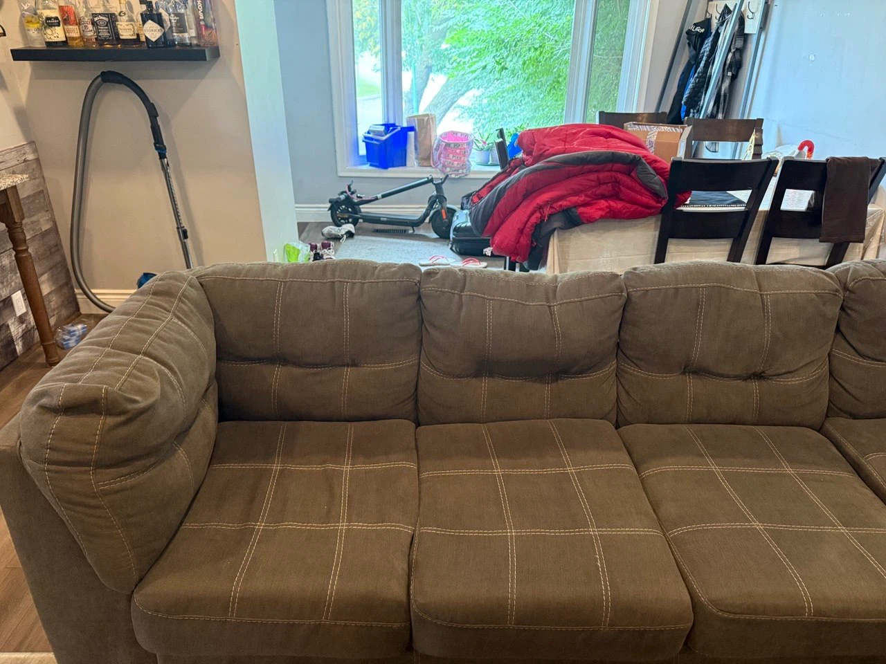 Large Brown Sectional Sofa - photo 3
