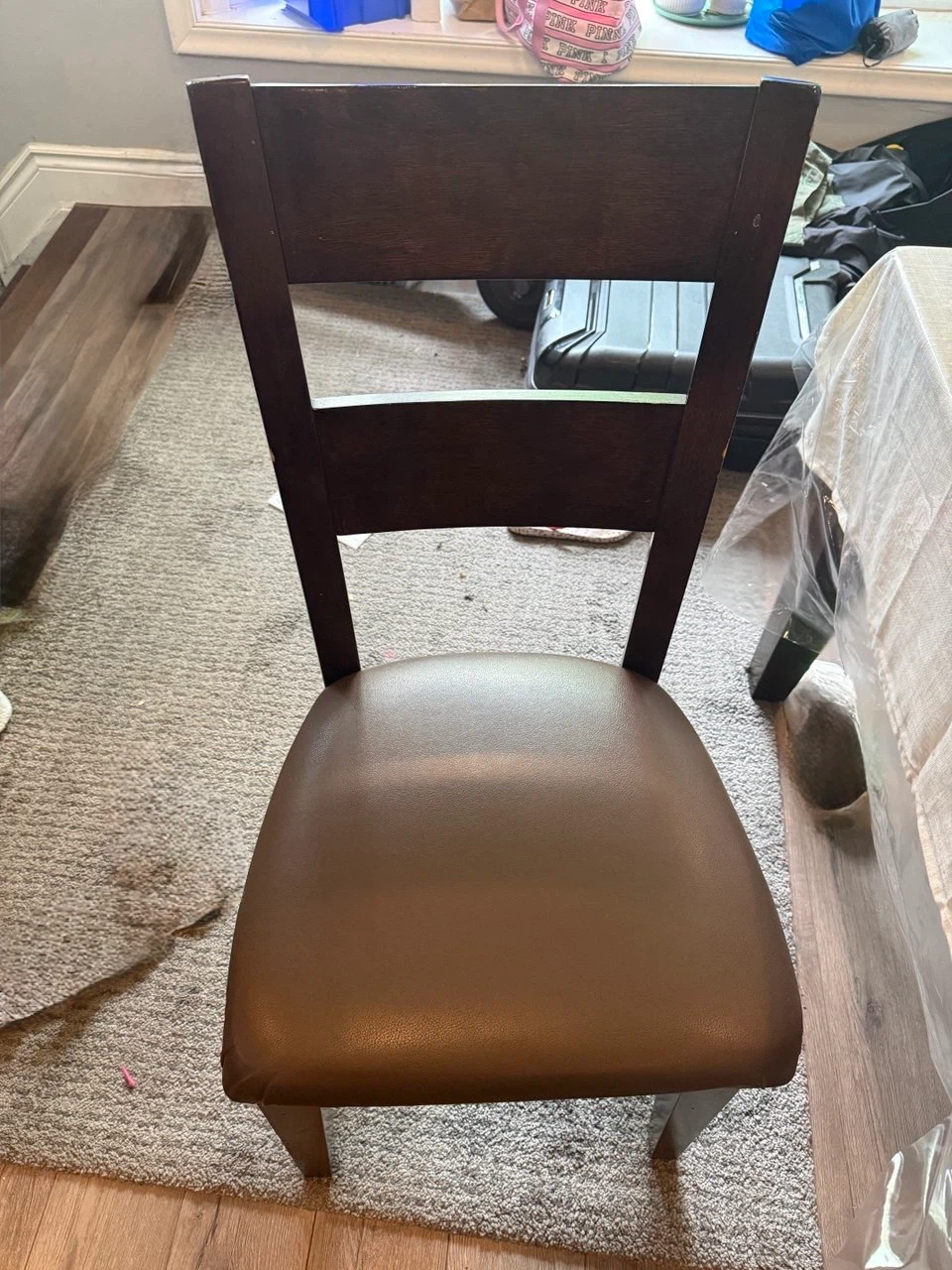 Set of Four Brown Wooden Dining Chairs - photo 2