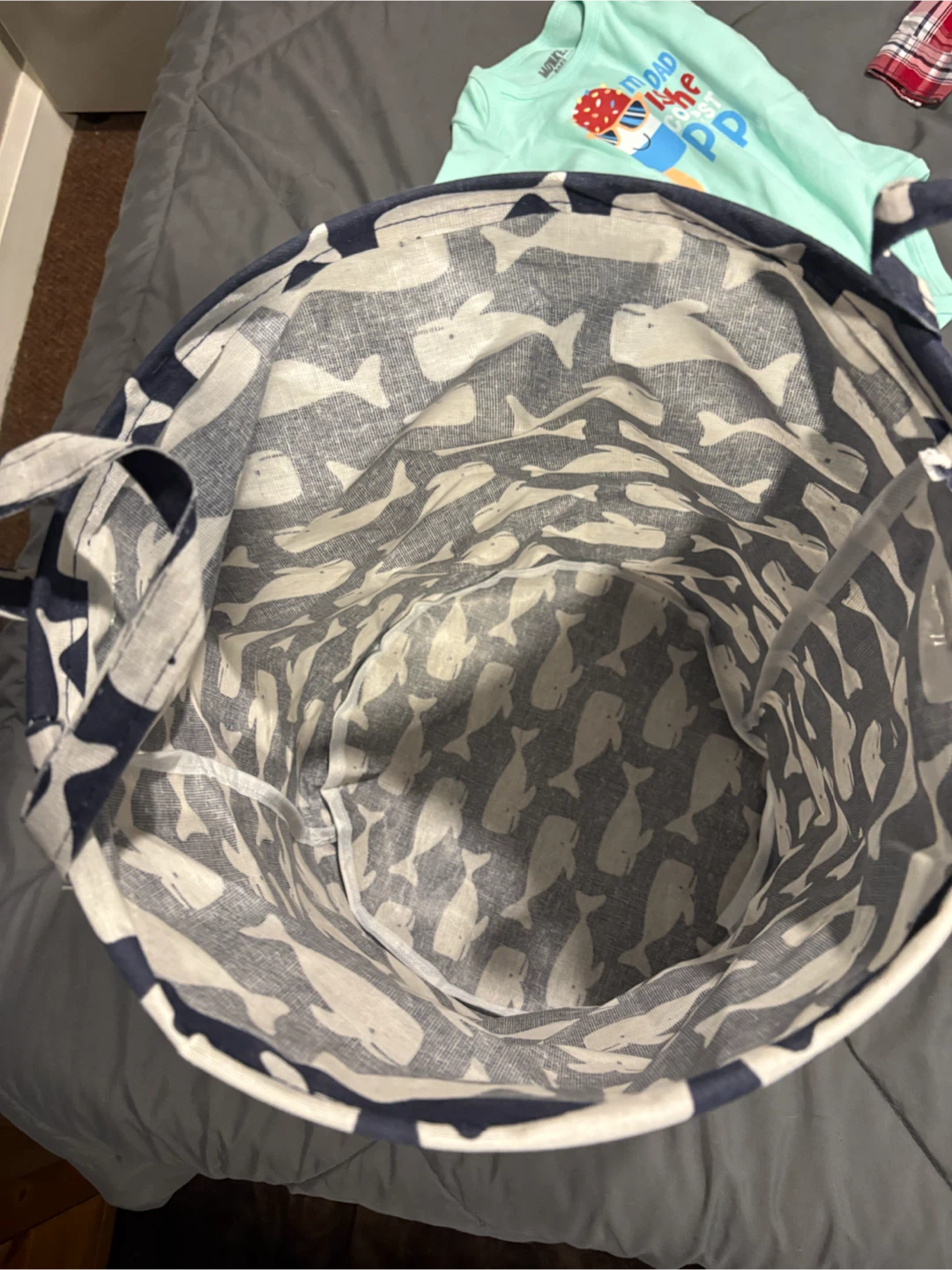 Kids Whale Pattern Laundry Hamper - photo 3