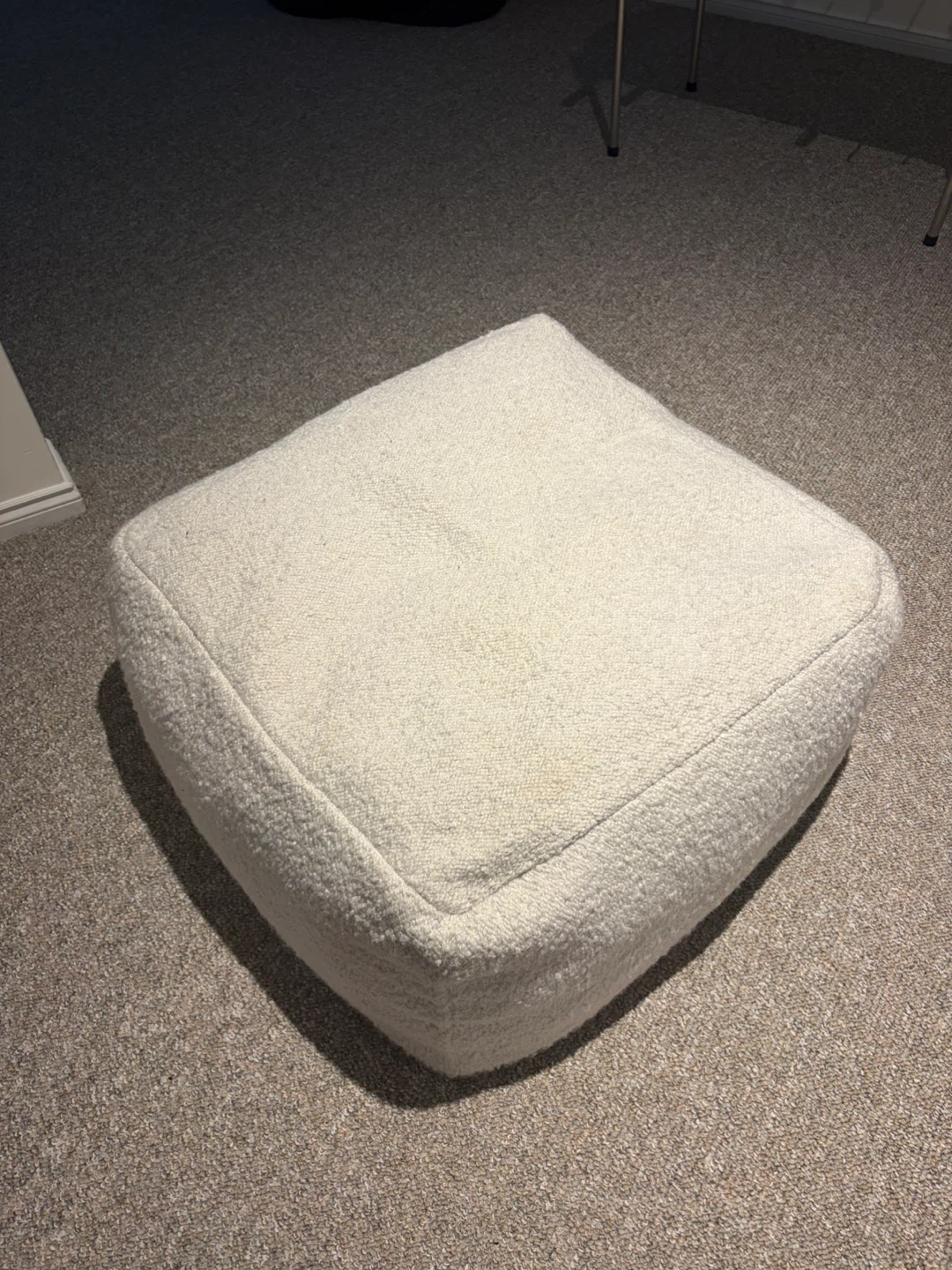 Cream Bouclé Ottoman