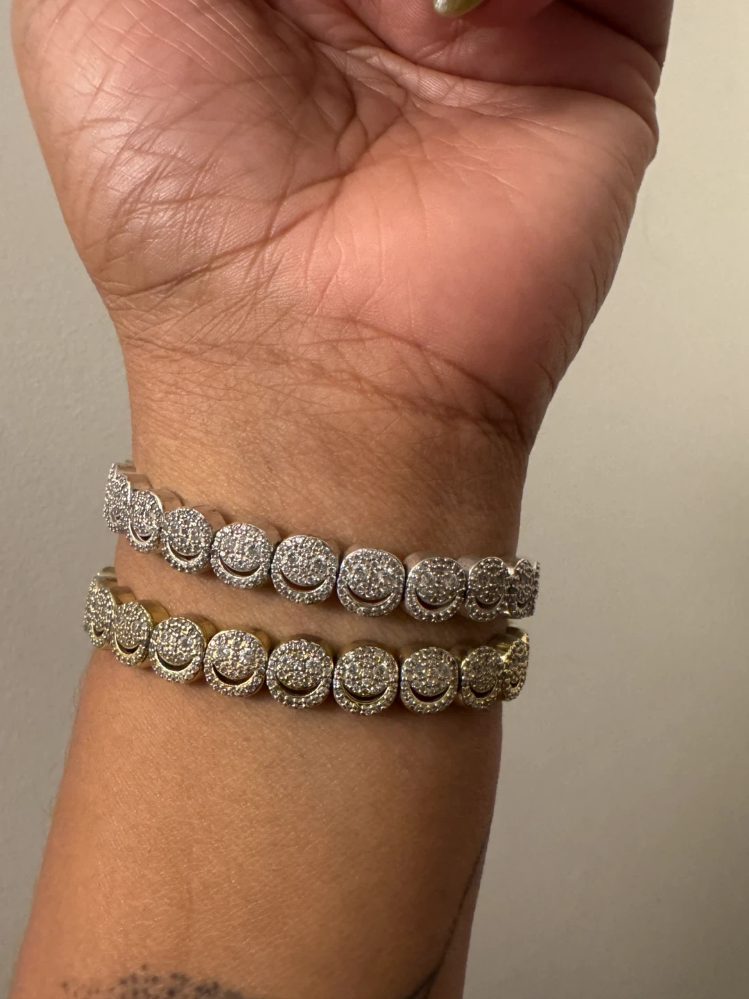 Lisa Gozlan Classic Pave Set of Two Smiley Face Tennis Bracelets - photo 2