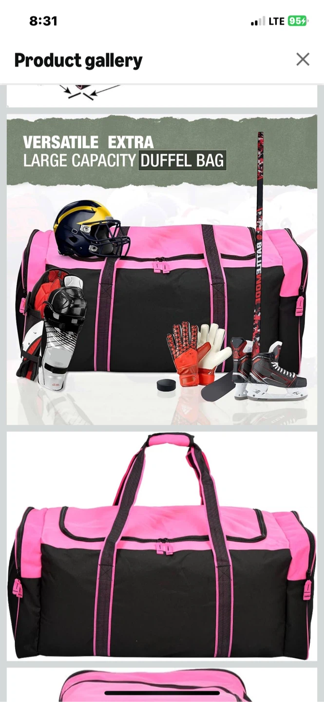 Extra Large 36 inch Pink and Black sport bag/luggage bag