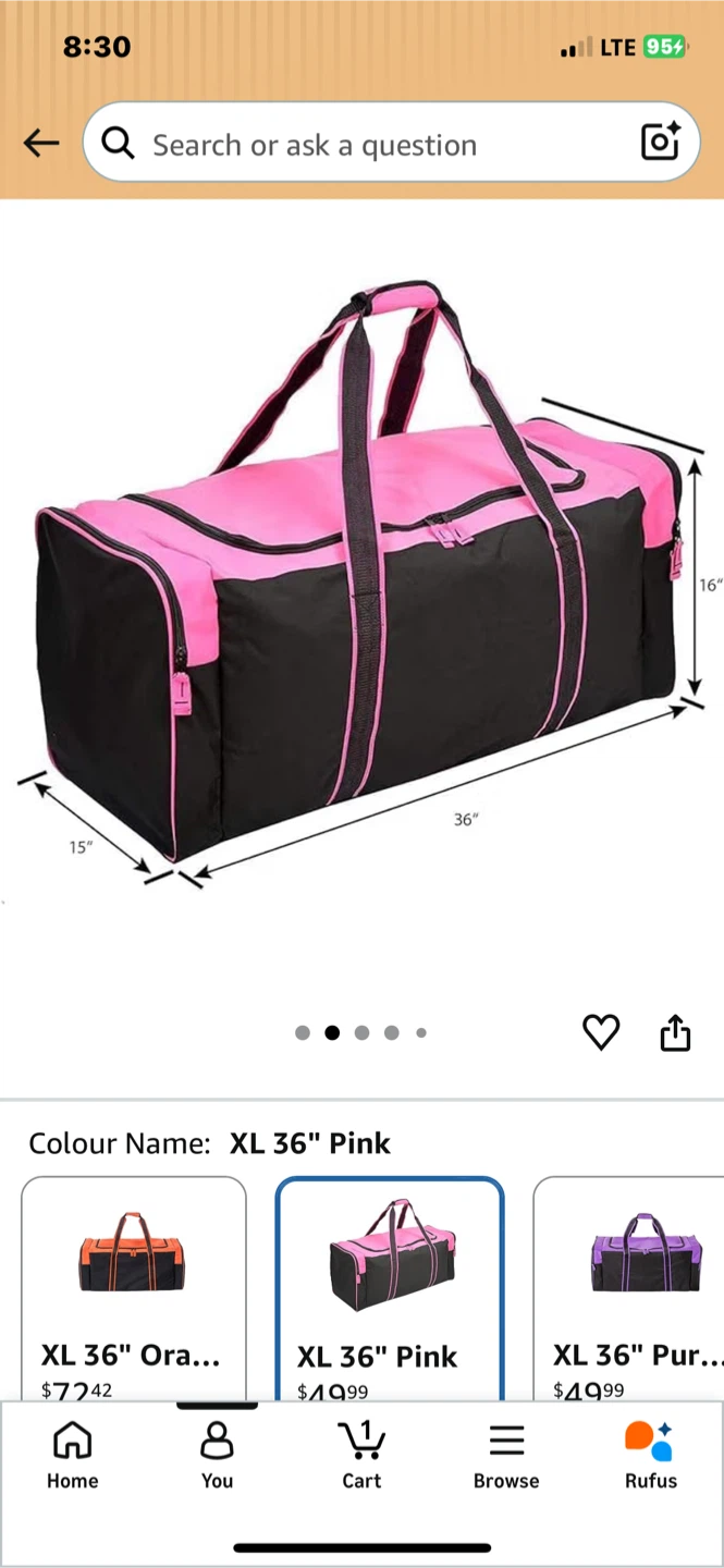 Extra Large 36 inch Pink and Black sport bag/luggage bag - photo 2