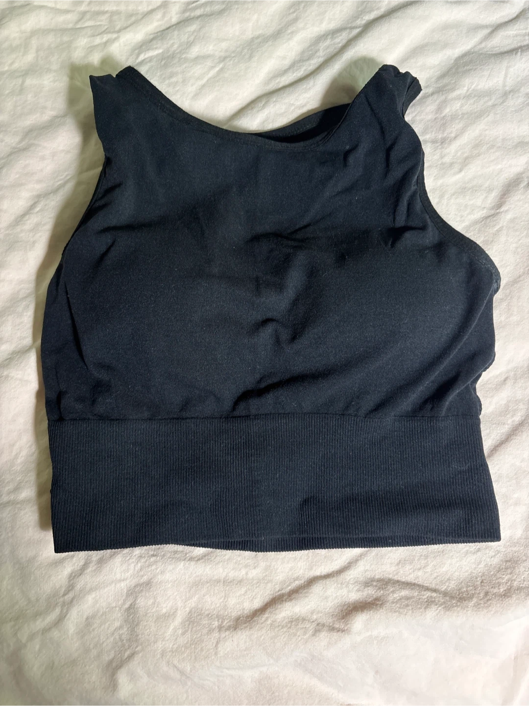 Black padded Crop Tank Top