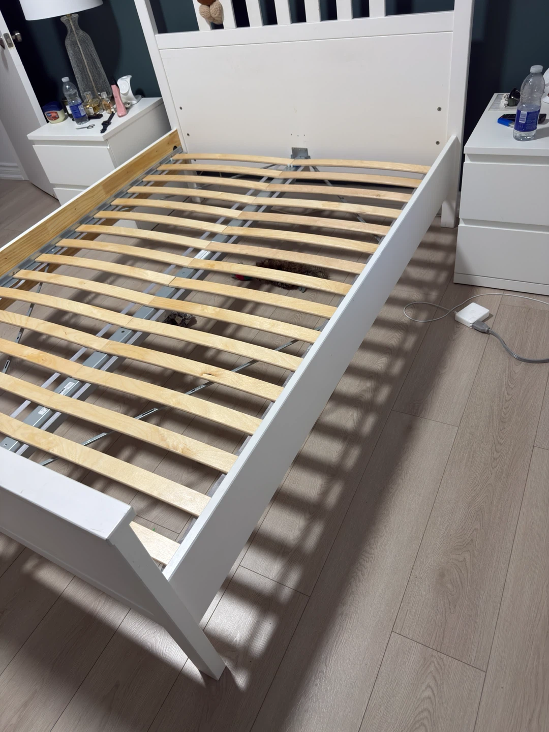 White Wooden Bed Frame – Double - photo 2