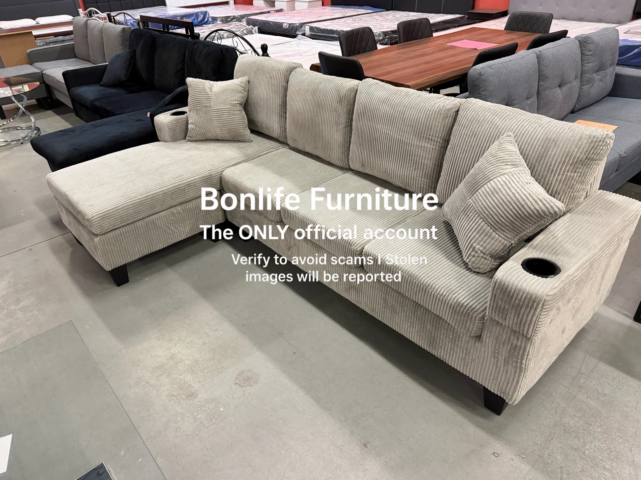 Corduroy sectional sofa