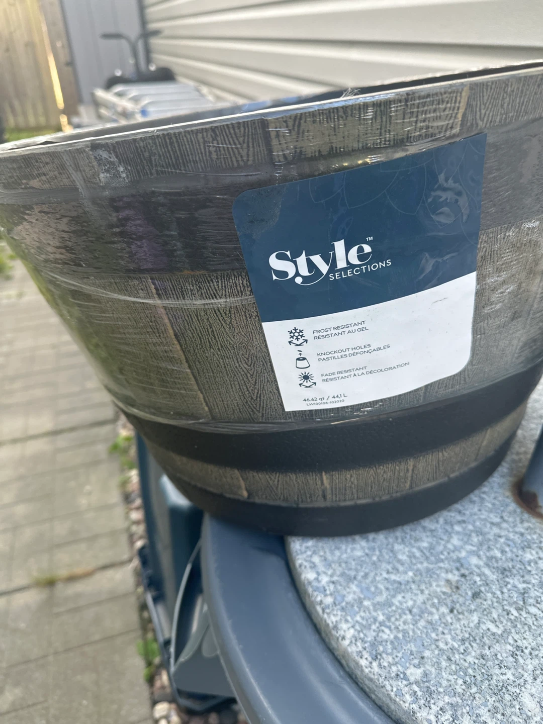 Style Selections Barrel Planter