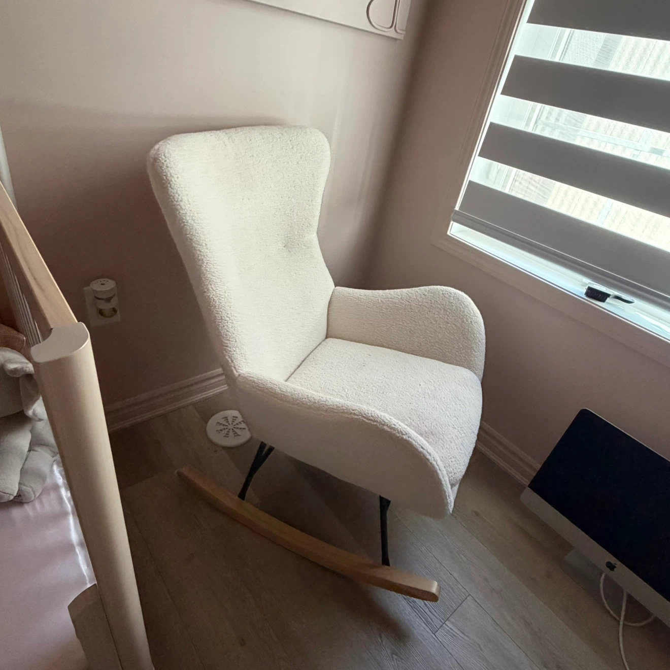 Cream Bouclé Rocking Chair - photo 2