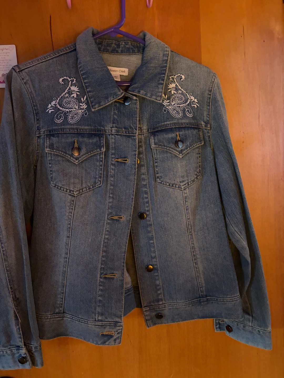 Coldwater Creek embroidered denim jacket