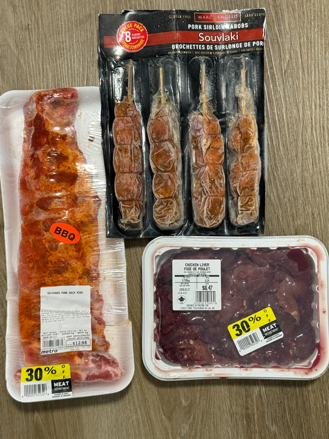 FREE MEAT TODAY: Pork kabobs, pork ribs, chicken livers