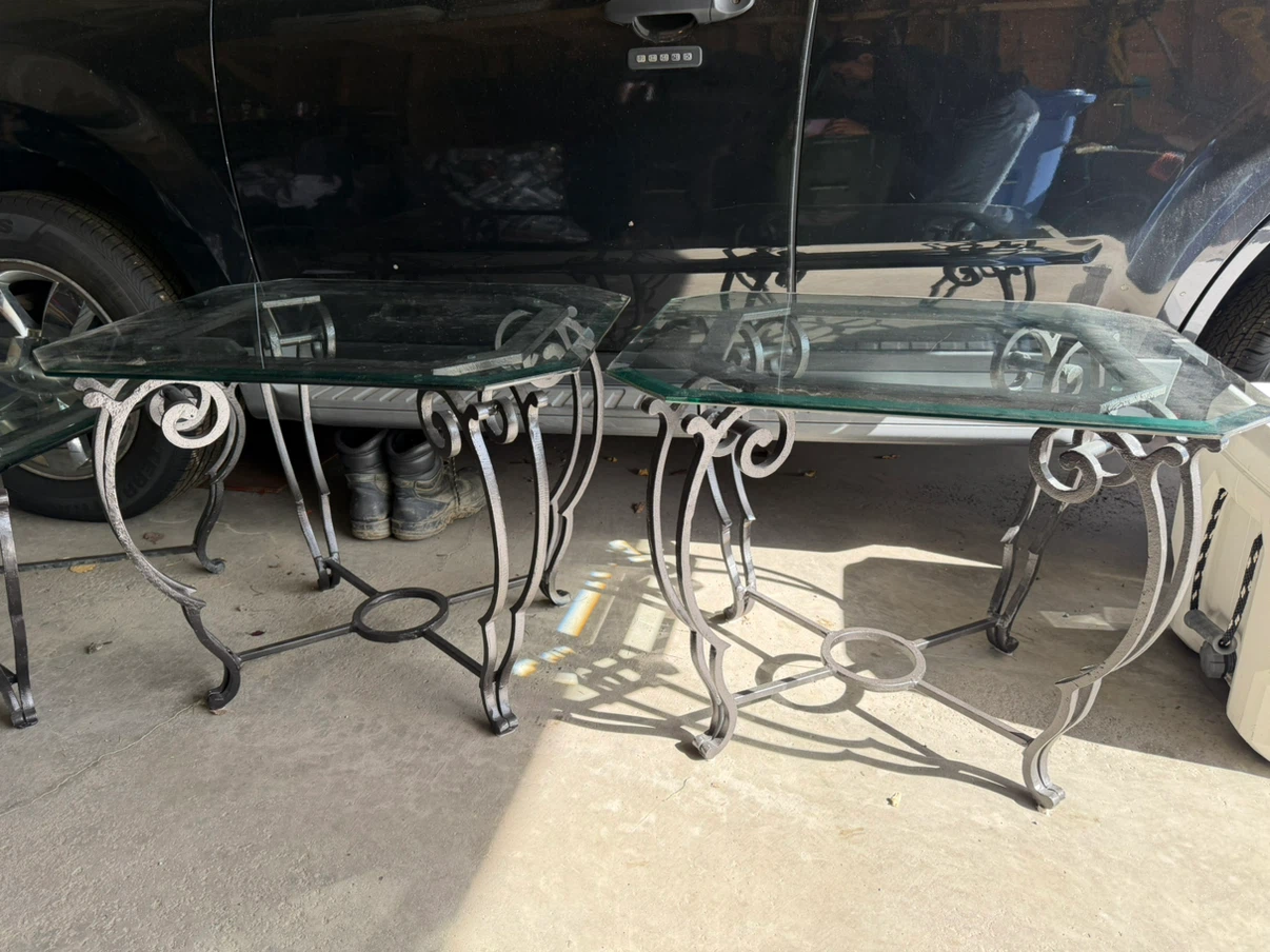 Glass Coffee and End Table Set - photo 4