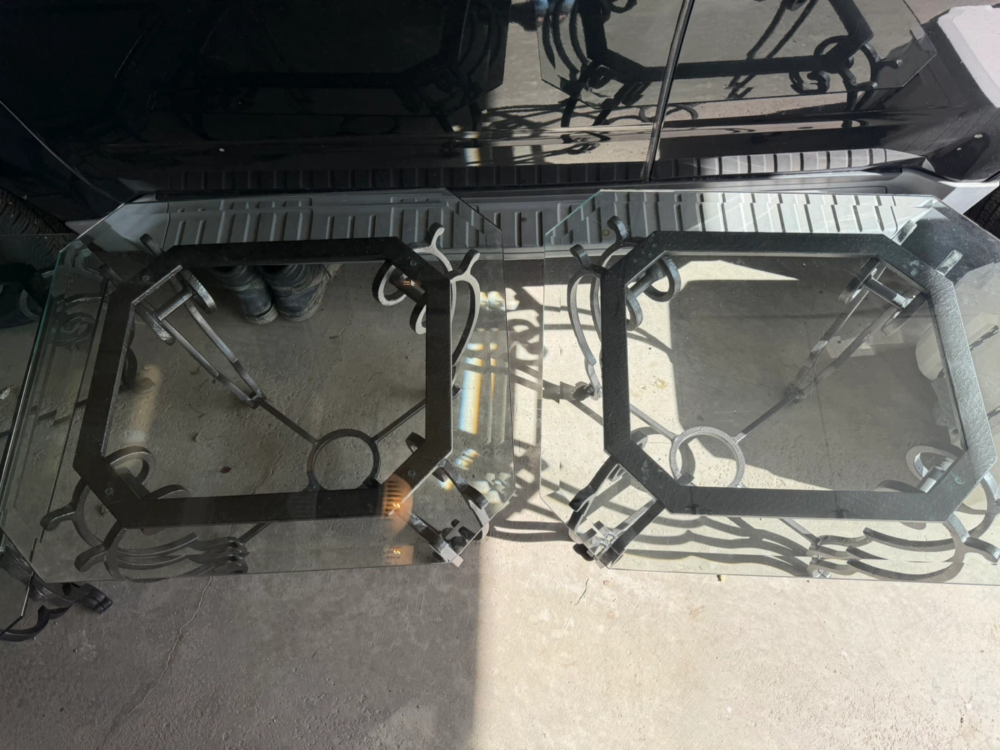 Glass Coffee and End Table Set - photo 2