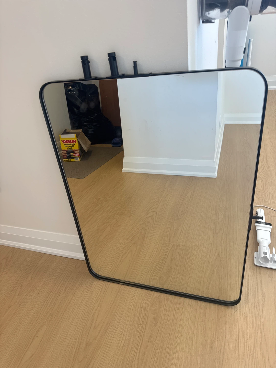 Modern Black Metal Wall Mirror