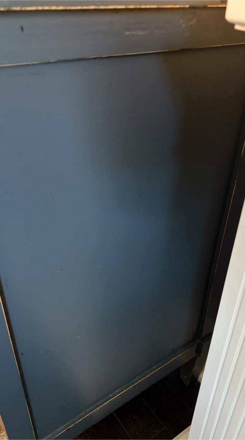 Handcrafted Solid Wood Dark Grey Mirrored Console Cabinet - photo 2
