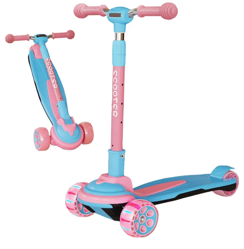 Kids Adjustable Scooter Blue and Pink