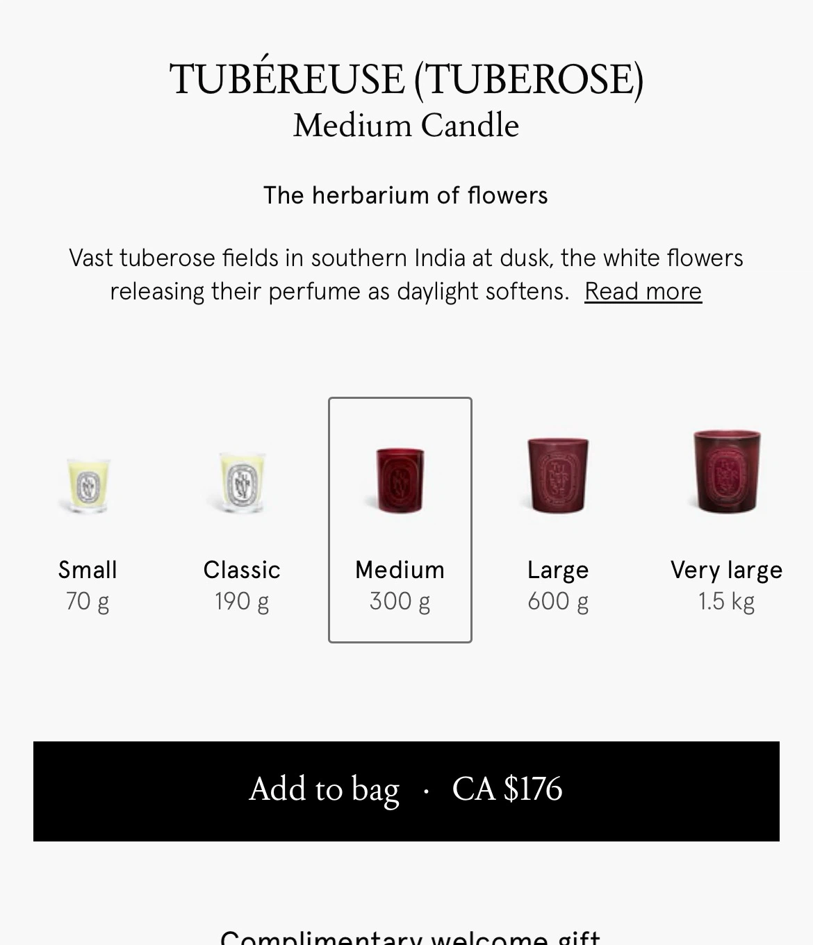 *Unopened* Diptyque Tubéreuse Medium Candle 300g - photo 5