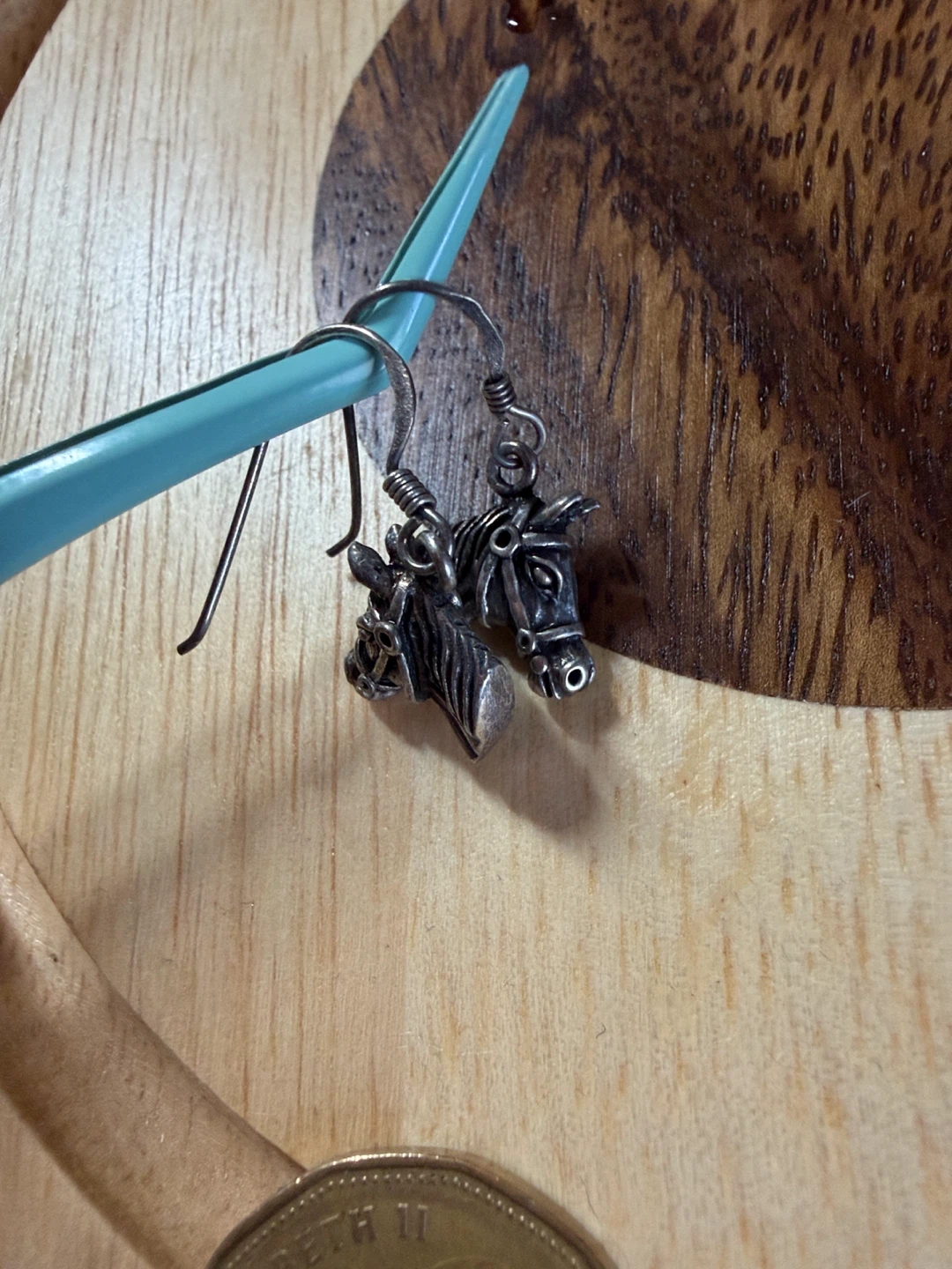Sterling Silver Horse Head Dangle Earrings - photo 2